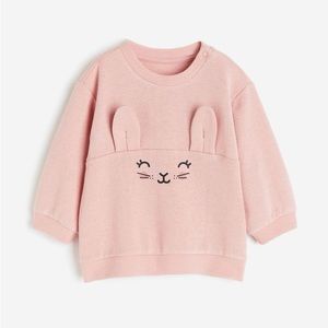 H&M Baby Girls Pink Bunny Rabbit Cotton Sweatshirt 18M